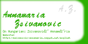 annamaria zsivanovic business card